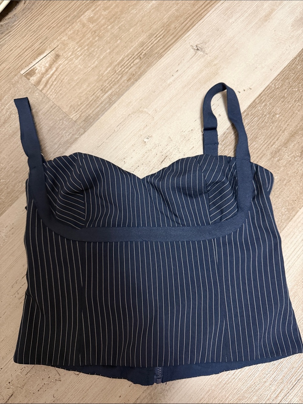 Princess Polly Navy Pinstripe Bustier Tank Top